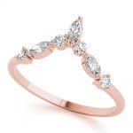 Diamond Wedding Ring, Marquise Shape, in Rose Gold - 85221