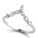 Diamond Wedding Ring, Marquise Shape, in White Gold - 85221