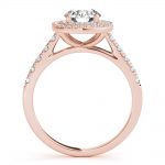 Double Halo Engagement Ring, Halo Style, Round Shape, in Rose Gold - 85150