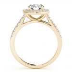 Double Halo Engagement Ring, Halo Style, Round Shape, in Yellow Gold - 85150