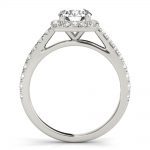 Cathedral Engagement Ring, Halo Style, Round Shape, in Sterling Silver - 85151