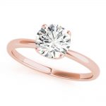 Solitaire Engagement Ring, Round Shape, in Rose Gold - 85183