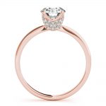 Solitaire Engagement Ring, Round Shape, in Rose Gold - 85183