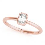 Solitaire Fashion Ring, Emerald Shape, in Rose Gold - 85204