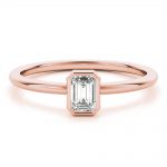 Solitaire Fashion Ring, Emerald Shape, in Rose Gold - 85204