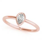 Solitaire Fashion Ring, Pear Shape, in Rose Gold - 85205