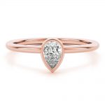 Solitaire Fashion Ring, Pear Shape, in Rose Gold - 85205