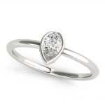 Solitaire Fashion Ring, Pear Shape, in White Gold - 85205