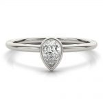 Solitaire Fashion Ring, Pear Shape, in White Gold - 85205