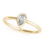 Solitaire Fashion Ring, Pear Shape, in Yellow Gold - 85205