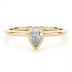 Solitaire Fashion Ring, Pear Shape, in Yellow Gold - 85205