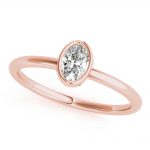 Solitaire Fashion Ring, Oval Shape, in Rose Gold - 85206