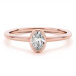 Solitaire Fashion Ring, Oval Shape, in Rose Gold - 85206