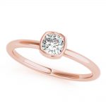 Solitaire Fashion Ring, Cushion Shape, in Rose Gold - 85207