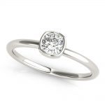 Solitaire Fashion Ring, Cushion Shape, in White Gold - 85207