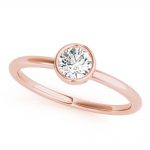 Solitaire Fashion Ring, Round Shape, in Rose Gold - 85203