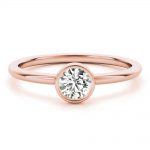 Solitaire Fashion Ring, Round Shape, in Rose Gold - 85203