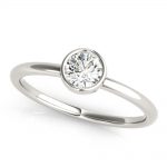 Solitaire Fashion Ring, Round Shape, in White Gold - 85203