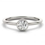 Solitaire Fashion Ring, Round Shape, in White Gold - 85203