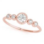 Multirow Stackable Fashion Ring, Round Shape, in Rose Gold - 85211