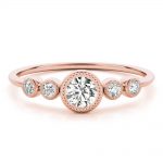 Multirow Stackable Fashion Ring, Round Shape, in Rose Gold - 85211