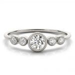 Multirow Stackable Fashion Ring, Round Shape, in White Gold - 85211