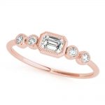 Multirow Stackable Fashion Ring, Emerald Shape, in Rose Gold - 85212