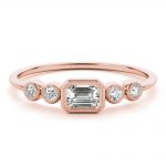 Multirow Stackable Fashion Ring, Emerald Shape, in Rose Gold - 85212