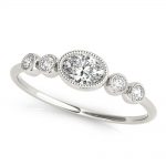 Multirow Stackable Fashion Ring, Oval Shape, in White Gold - 85213