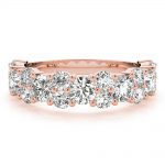 Diamond Wedding Ring, Round Shape, in Rose Gold - 85208