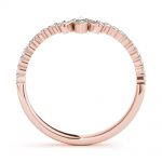 Chevron Wedding Ring, Marquise Shape, in Rose Gold - 85262