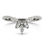 Chevron Wedding Ring, Marquise Shape, in Platinum - 85262