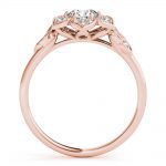 Flower Fashion Engagement Ring, Vintage Style, Round Shape, in Rose Gold - 85270