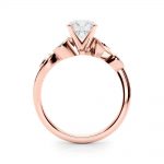 Fashion Engagement Ring, Side Stone Style, Round Shape, in Rose Gold - 85272