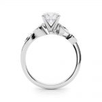 Fashion Engagement Ring, Side Stone Style, Round Shape, in Platinum - 85272