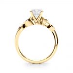 Fashion Engagement Ring, Side Stone Style, Round Shape, in Yellow Gold - 85272