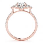 Fashion Engagement Ring, Side Stone Style, Round Shape, in Rose Gold - 85274