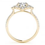 Fashion Engagement Ring, Side Stone Style, Round Shape, in Yellow Gold - 85274