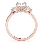 Three Stone Engagement Ring, Emerald Shape, in Rose Gold - 85279