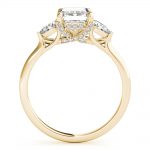 Three Stone Engagement Ring, Emerald Shape, in Yellow Gold - 85279