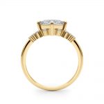 Side Stone Engagement Ring, Square Shape, in Yellow Gold - 85283