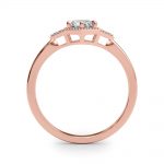 Side Stone Engagement Ring, Round Shape, in Rose Gold - 85311