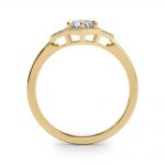 Side Stone Engagement Ring, Round Shape, in Yellow Gold - 85311