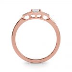 Side Stone Engagement Ring, Emerald Shape, in Rose Gold - 85312