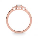 Side Stone Engagement Ring, Oval Shape, in Rose Gold - 85313