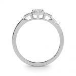 Side Stone Engagement Ring, Oval Shape, in White Gold - 85313