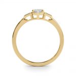 Side Stone Engagement Ring, Oval Shape, in Yellow Gold - 85313