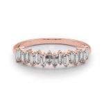 Straight Baguette Wedding Ring, in Rose Gold - 85318