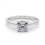 Solitaire Engagement Ring, Cushion Shape, in White Gold - 85195