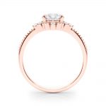 Side Stone Engagement Ring, Round Shape, in Rose Gold - 85320